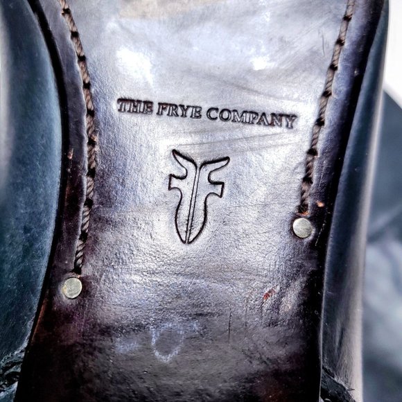 FRYE Steffi Back Zip Knee High Riding Boot Distressed Charcoal Grey Leather Sz 9 - Picture 10 of 12